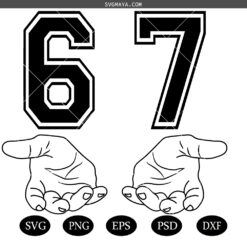 Six Seven 6 7 Meme Funny Hands Svg, Funny Generation, 67 Trendy Svg, Sports Gift Shirt, Six Seven Svg