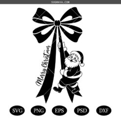Smiling Santa SVG,Merry Christmas Bow SVG,Funny Santa svg, Christmas Santa BOW SVG