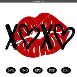 Hugs and Kisses SVG, Xoxo Lips SVG, Valentines Svg, Valentine Shirt Svg, Valentine Svg, Love Svg, Xoxo Svg, Red Lips Svg, Valentines Day Svg