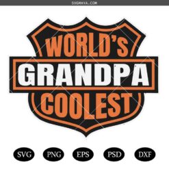 World's Coolest Grandpa Shield SVG,World's Coolest Grandpa svg