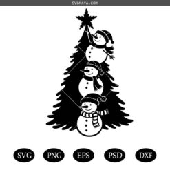 Snowman Christmas Tree SVG, Winter SVG, Merry Christmas SVG