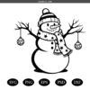 Christmas Snowman SVG, Snowman with Ornaments SVG, Winter SVG