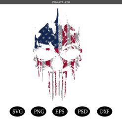 USA Skull Png SVG,Us Patriotic Skull SVG PNG,USA Flag Skull PNG SVG