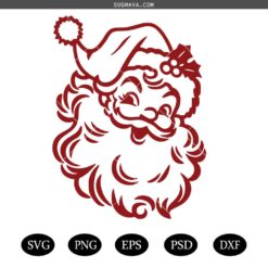 Santa Claus Christmas Vintage Svg, Santa Face Svg, Santa Claus Svg Retro Christmas Svg